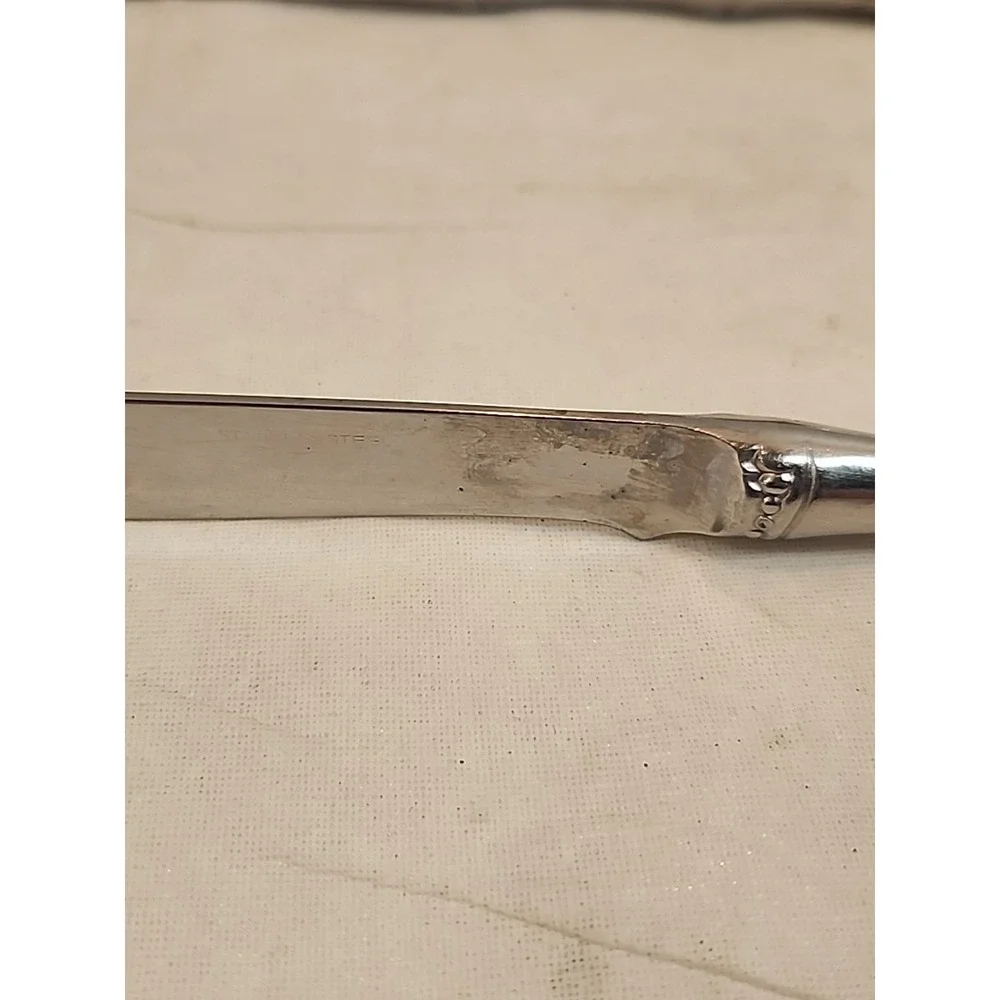 Set Of Six Vintage‎ Stainless Steel Dinner Knives with Faux Bamboo Handles